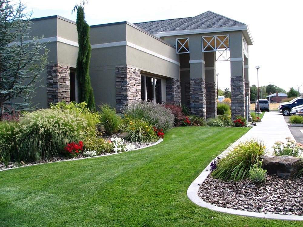 commercial landscaped with shrubs